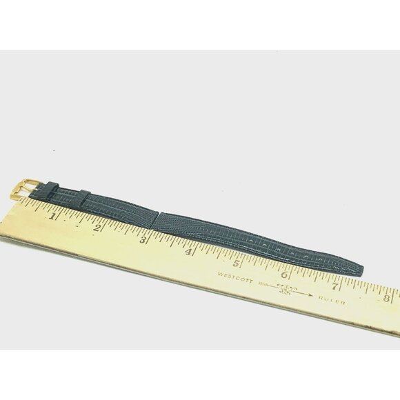 Rado Watch Replacement Band Blue Leather Strap 17mm Lug Gold Steel Buckle - Picture 7 of 8